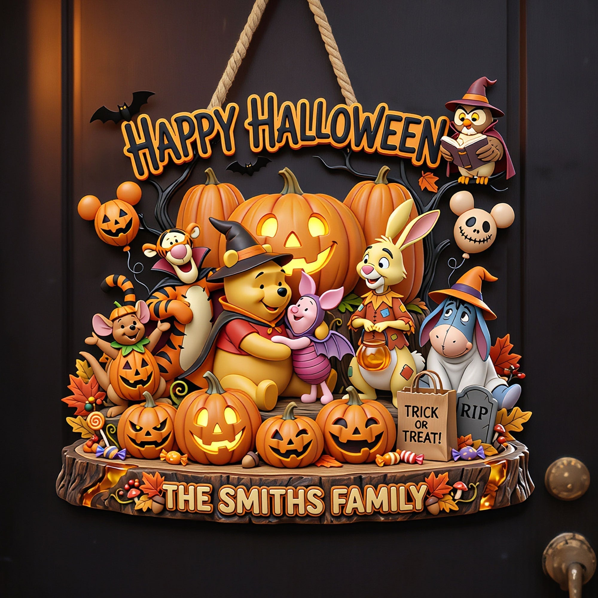 Personalized Halloween Metal Sign Custom Family Name Decor Metal Sign GradoCreations