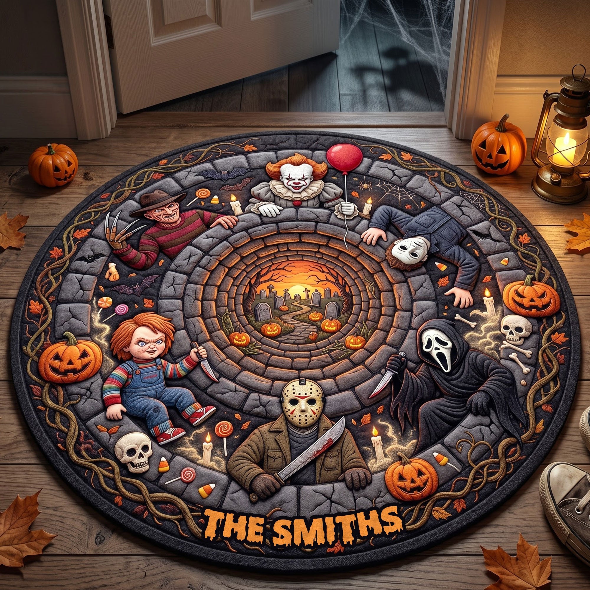 Personalized Halloween Shape Doormat Custom Family Name Gift Shape Doormat GradoCreations