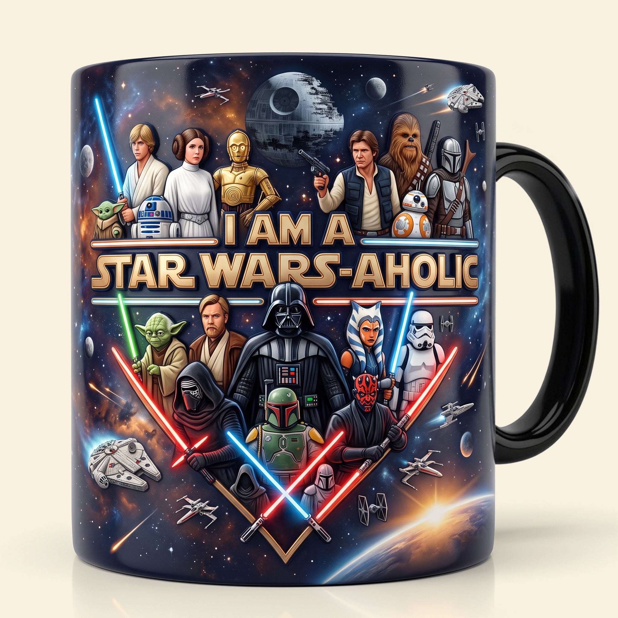 Personalized Star Wars Aholic Coffee Mug Gift for Movie Fans Mug GradoCreations