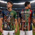 Personalized USA Mexico Soccer Jersey Custom Name & Number Gift for Football Fans
