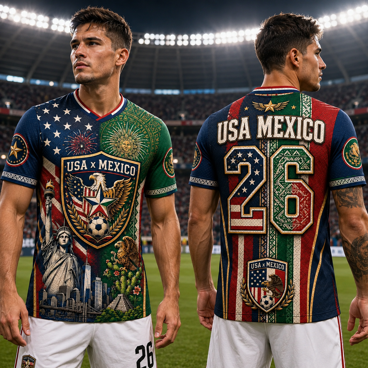 Personalized USA Mexico Soccer Jersey Custom Name & Number Gift for Football Fans