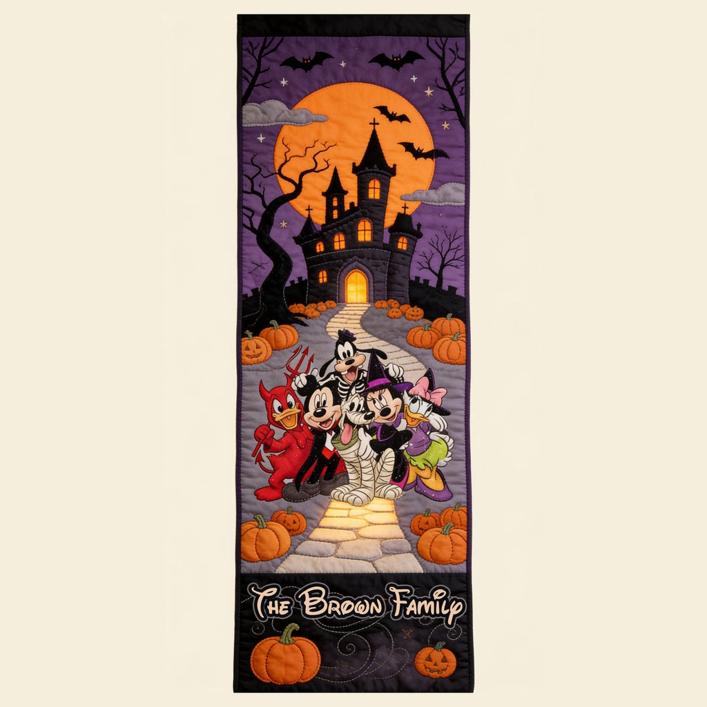 Personalized Quilted Table Runner Halloween Decoration for Family Quilt Table Runner GradoCreations