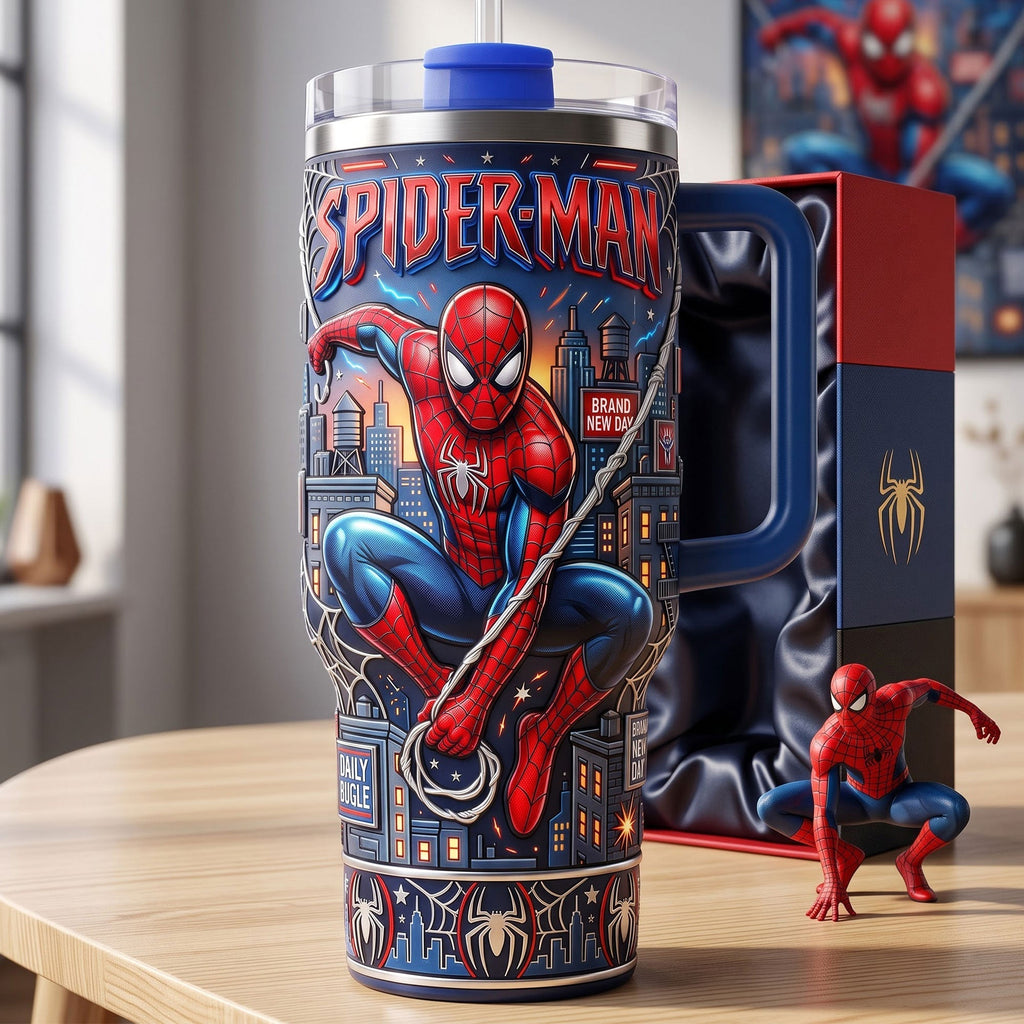 Personalized Spider-Man Tumbler with Handle - Gift for Movie Fans Tumbler GradoCreations