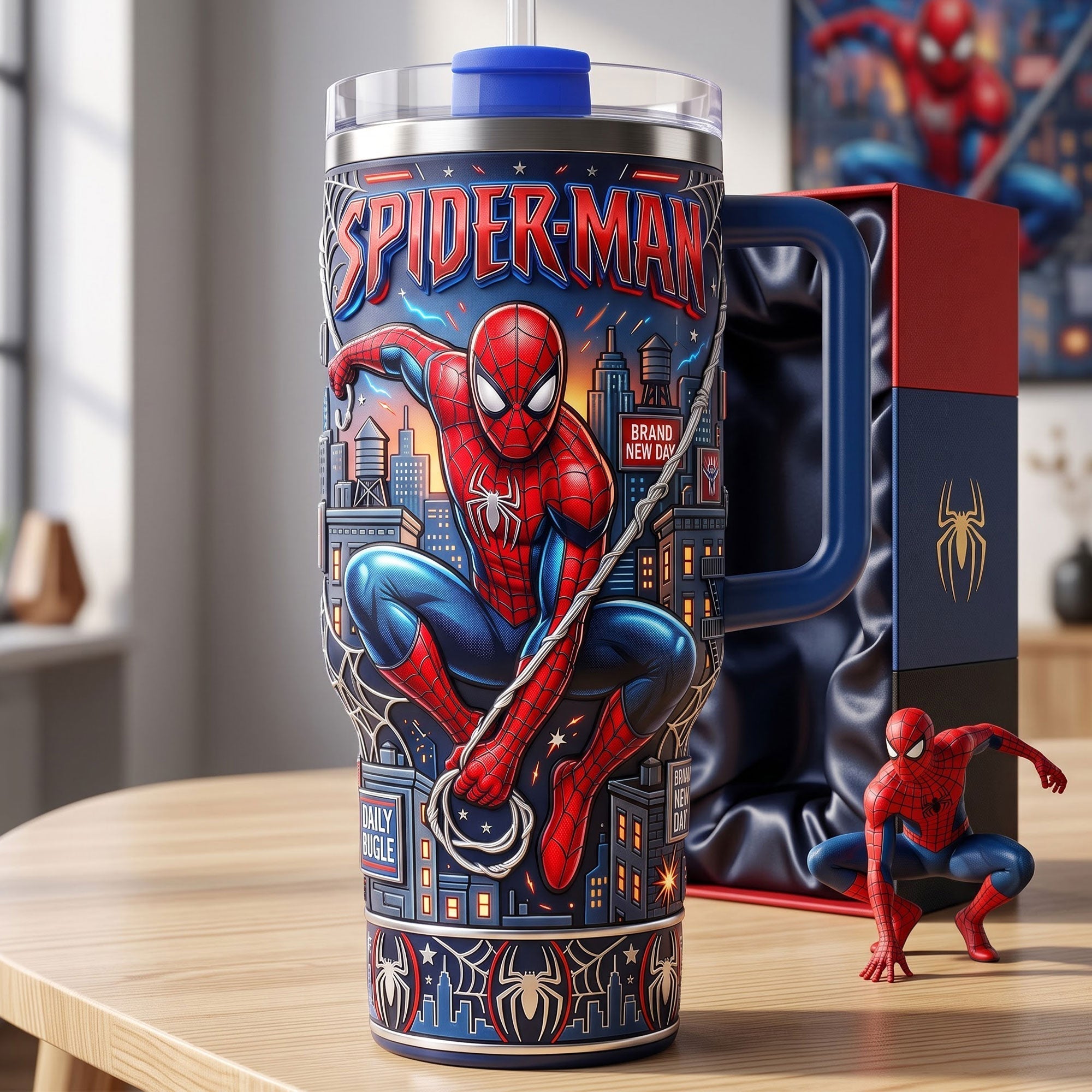 Personalized Spider-Man Tumbler with Handle - Gift for Movie Fans Tumbler GradoCreations