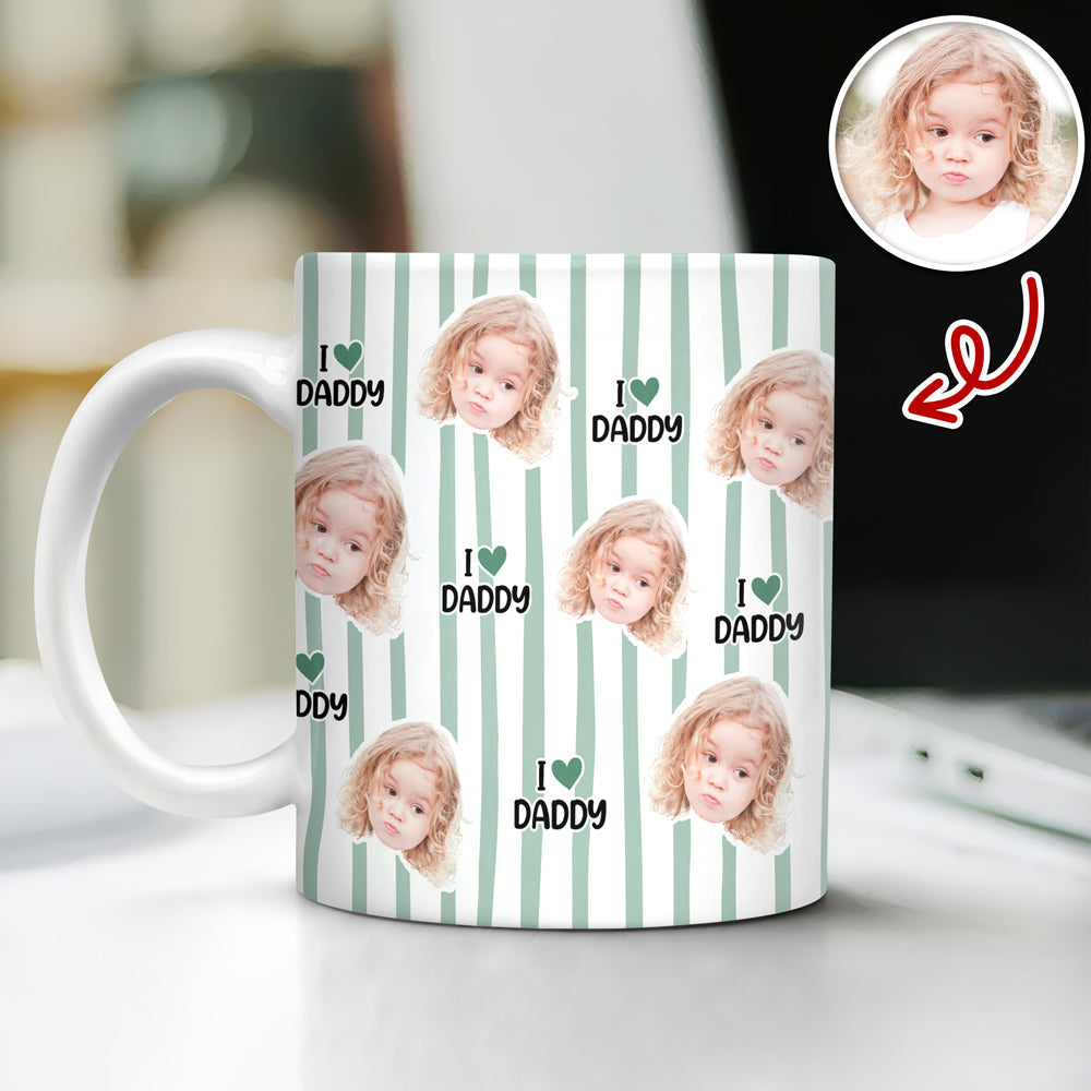 Personalized Full Print Mug Custom Face Gift for Dad HN590 - edge to edge mug GradoCreations
