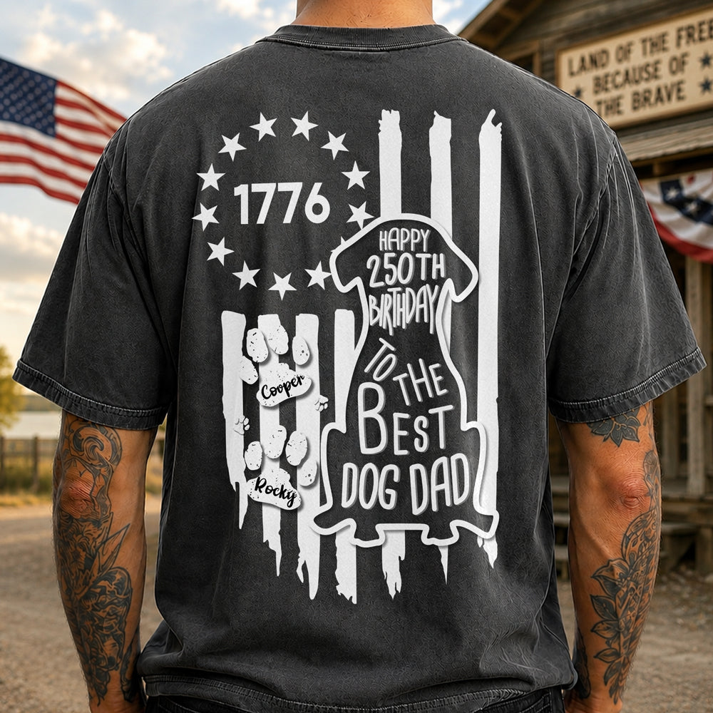 Personalized Comfort Shirt for Dog Dad Independence Day Gift Comfort Shirt Back GradoCreations
