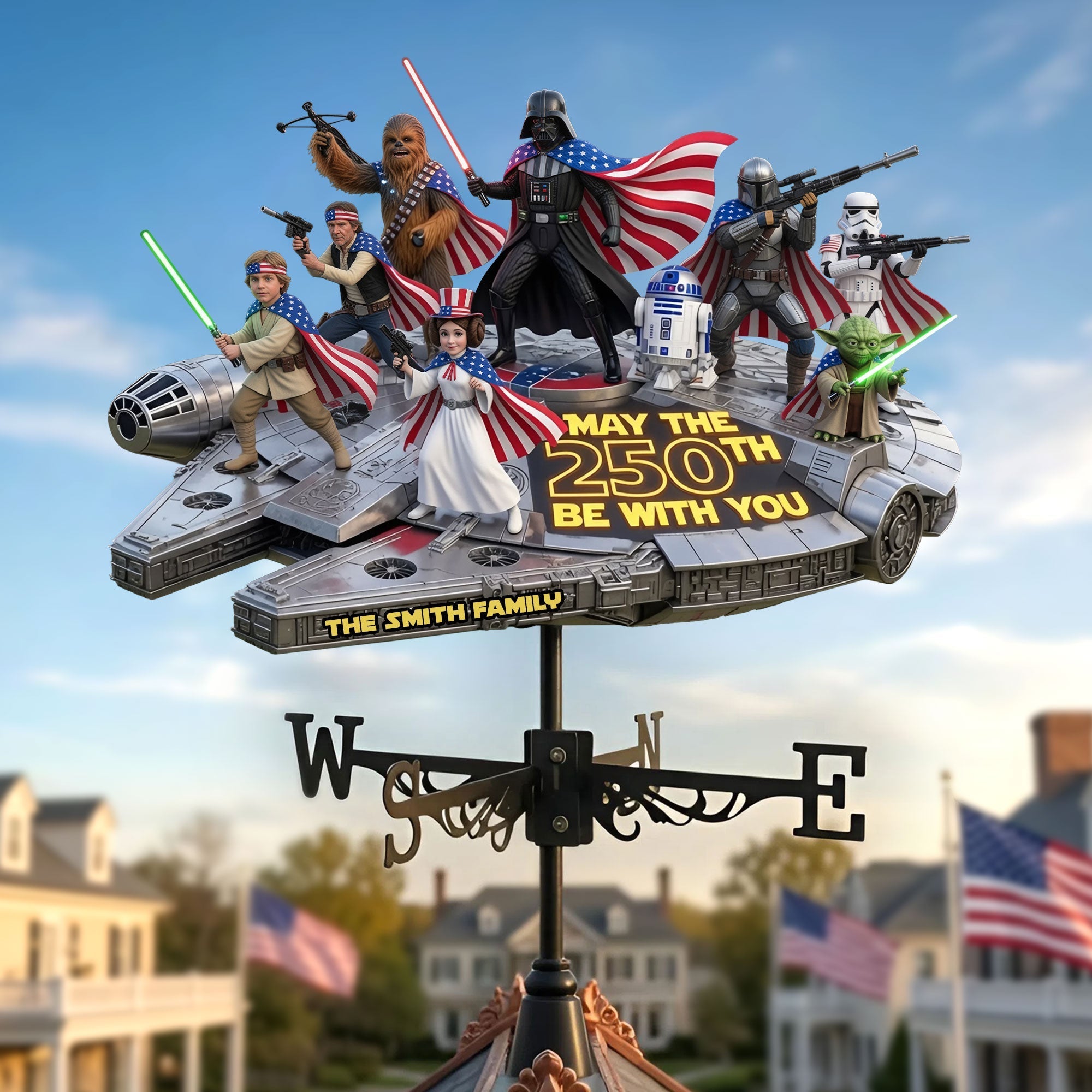 Personalized Star Wars Weather Vane Custom Family Name Gift