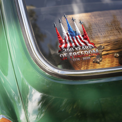 250 Years of Freedom American Flag Car Window Decal Sticker Decal Sticker GradoCreations