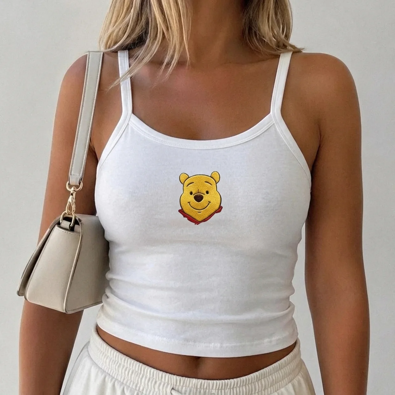 Personalized Embroidery Tank Top with Honey Bear Design for Her - Summer Gift for Movie Fans
