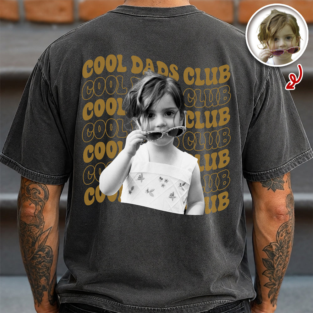 Personalized Vintage Photo Shirt Gift for Dad Custom Cool Dads Club Comfort Shirt Back GradoCreations