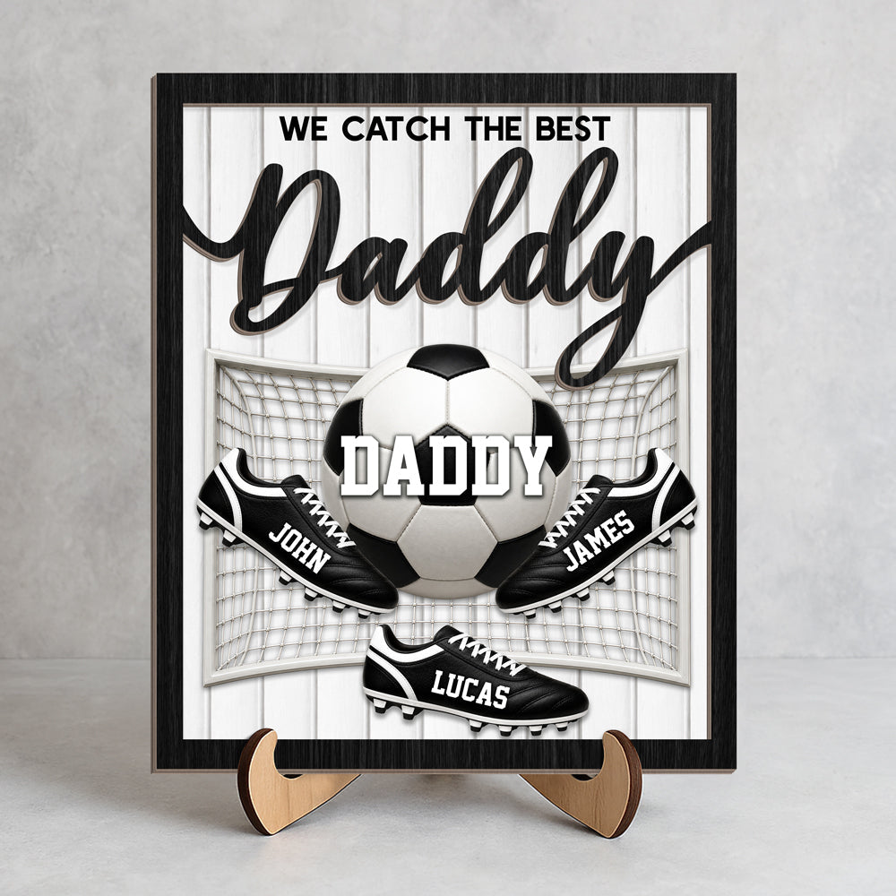 Personalized 2-Layered Wooden Plaque Best Dad Gift Idea HN590 - 2-Layered Wooden Plaque With Stand BCF GradoCreations