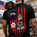 Personalized American Flag Dog Shirt Custom Name Gift for Dog Dad & Mom HN590 - Tshirt Back GradoCreations
