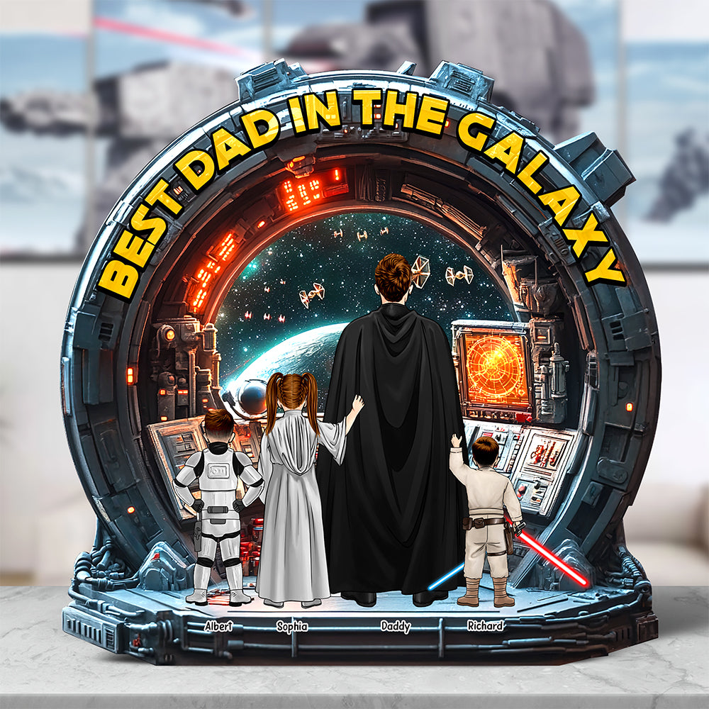 Custom Acrylic Plaque Best Dad in the Galaxy Gift for Dad