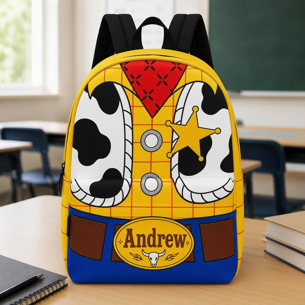 Personalized Cartoon Backpack Set with Lunch Bag & Water Bottle for Kids School Bag+ GradoCreations