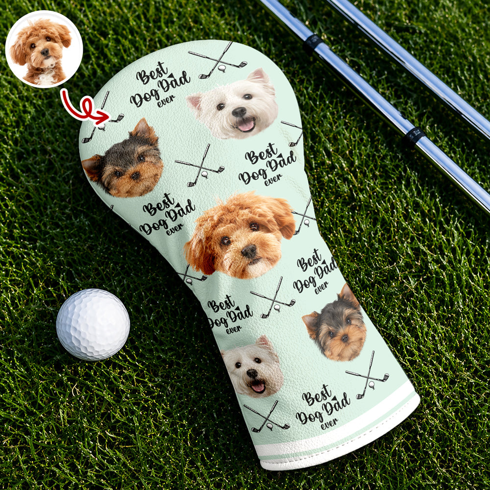 Personalized Photo Golf Head Cover Gift for Dog Dad HN590 - Golf Head Cover GradoCreations