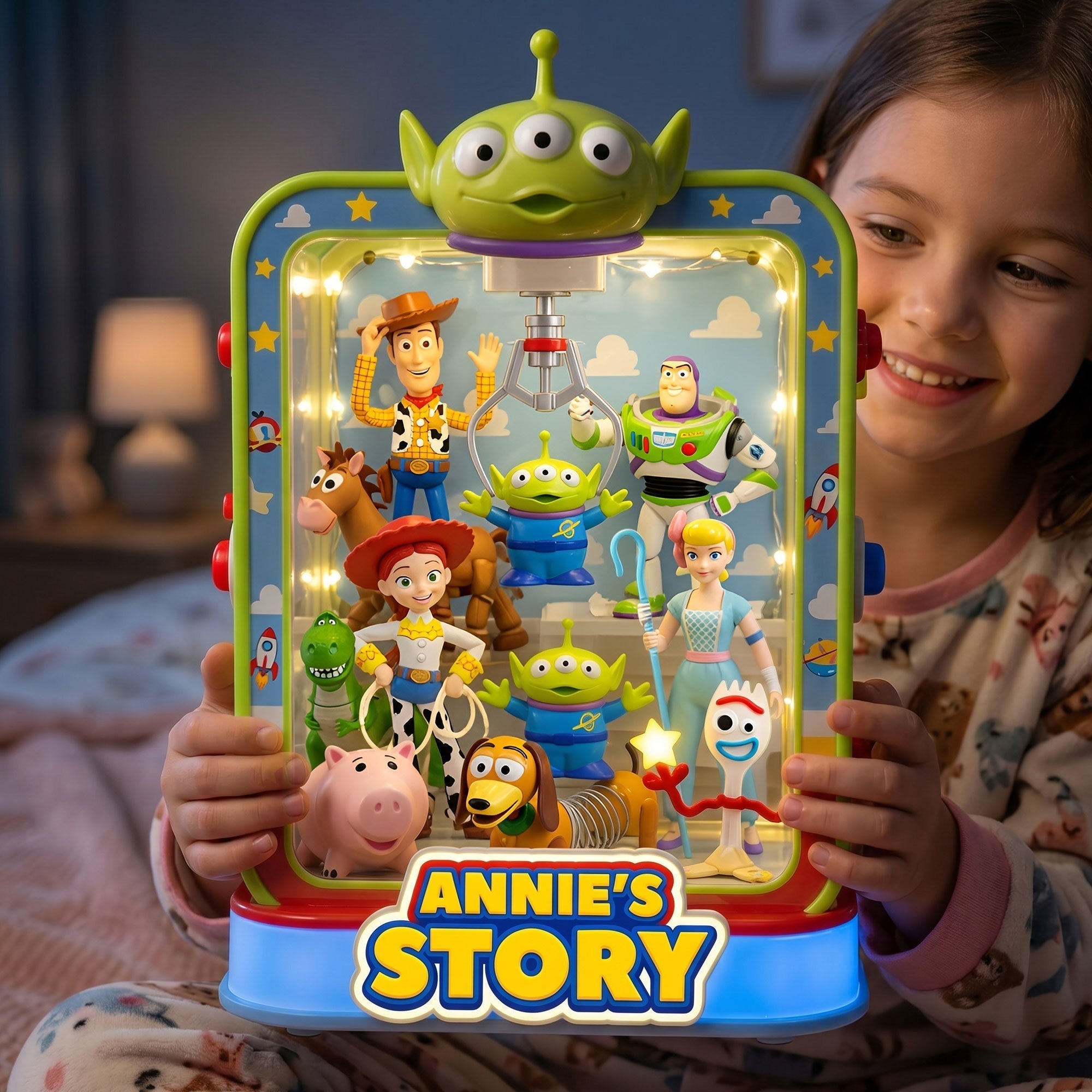 Personalized Acrylic Light Box with Childhood Toys Gift for Movie Fans
