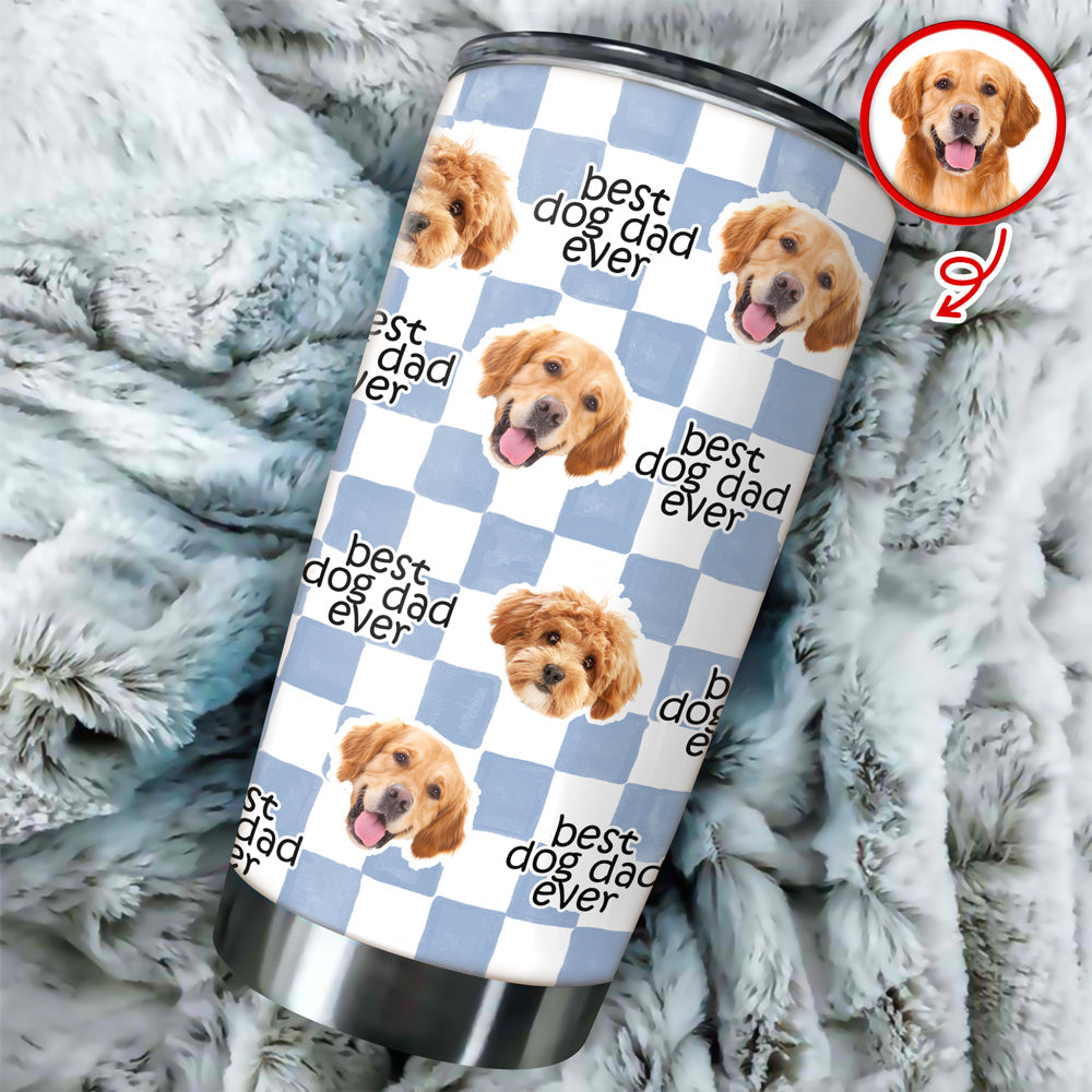 Personalized Pet Lover Tumbler Custom Face Gift for Dog Cat Dad Mom HN590 - Fat Tumbler GradoCreations