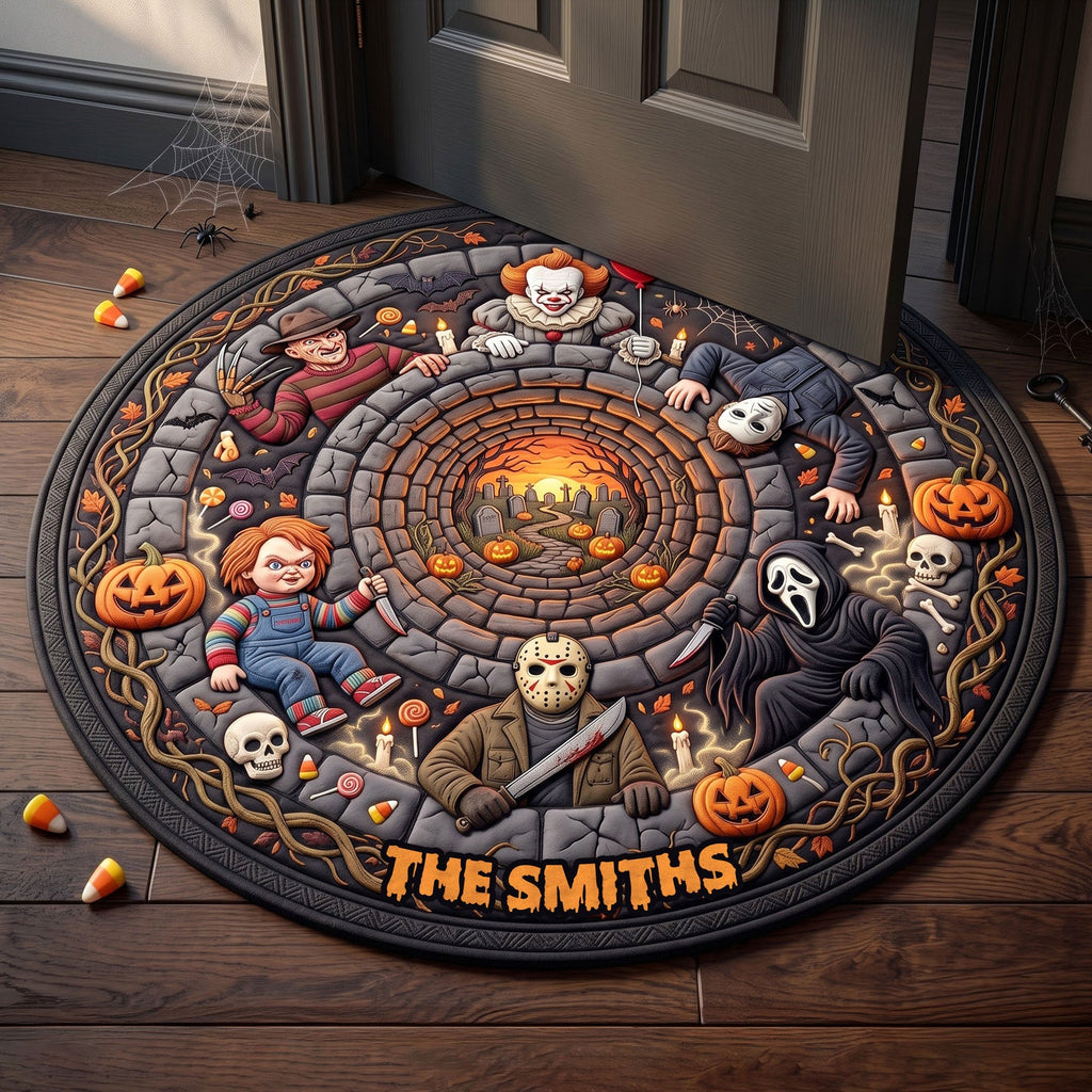 Personalized Halloween Shape Doormat Custom Family Name Gift Shape Doormat GradoCreations