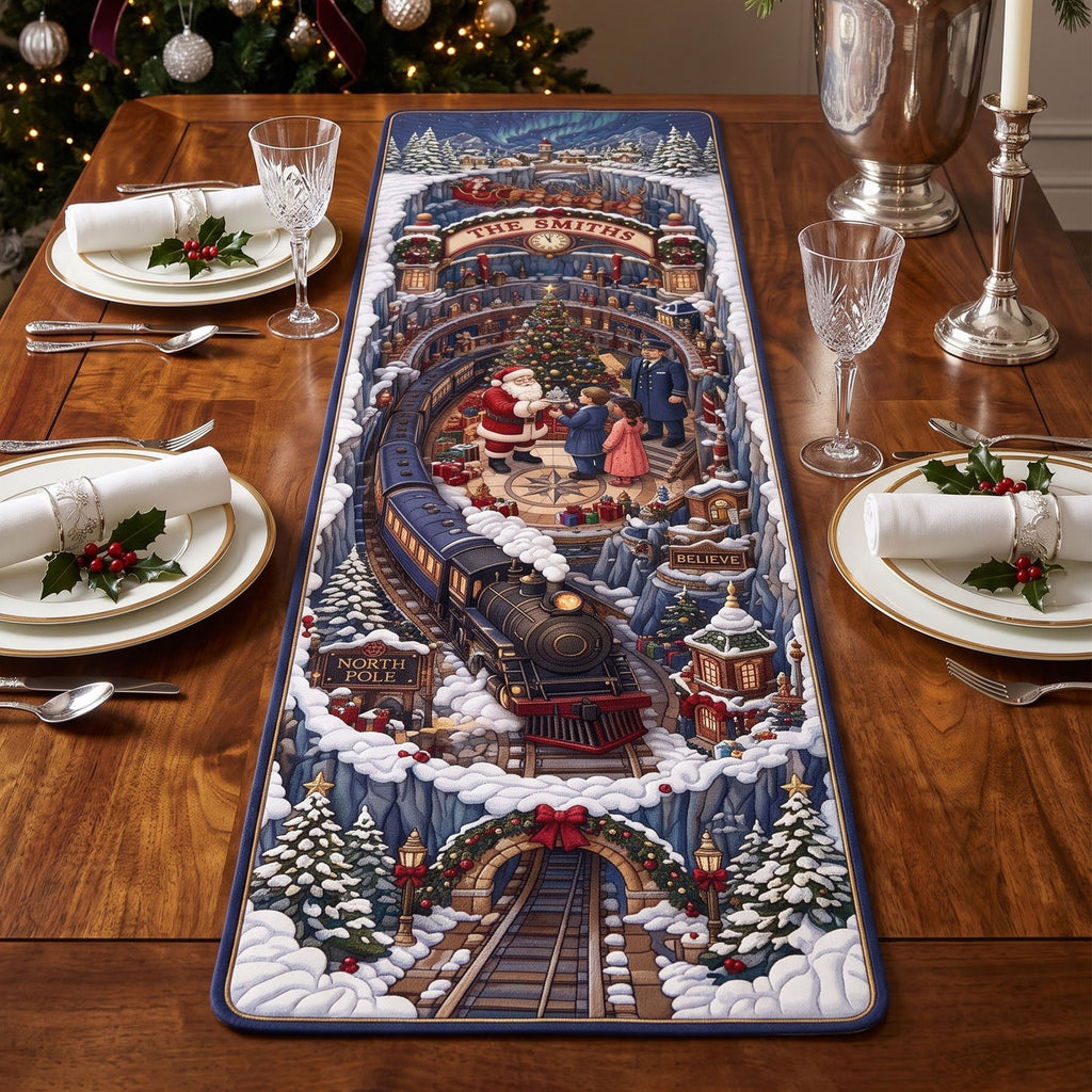Personalized Christmas Village Quilt Table Runner Gift for Family Quilt Table Runner GradoCreations