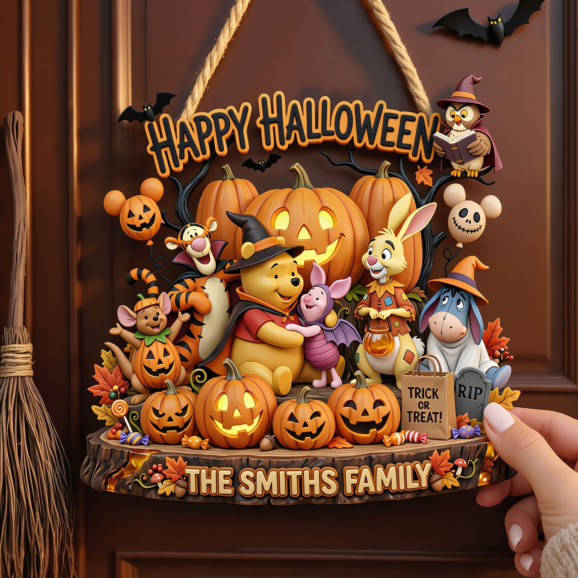Personalized Halloween Metal Sign Custom Family Name Decor Metal Sign GradoCreations