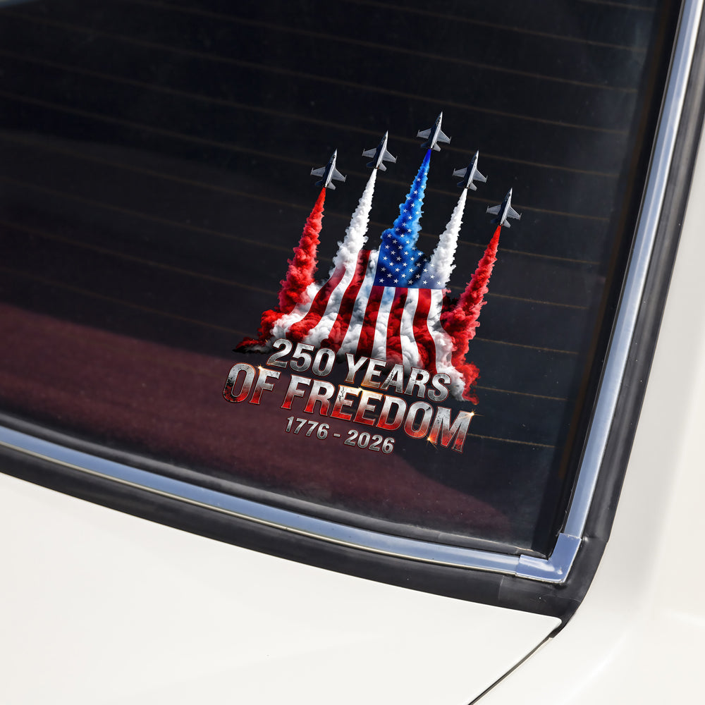 250 Years of Freedom American Flag Car Window Decal Sticker Decal Sticker GradoCreations