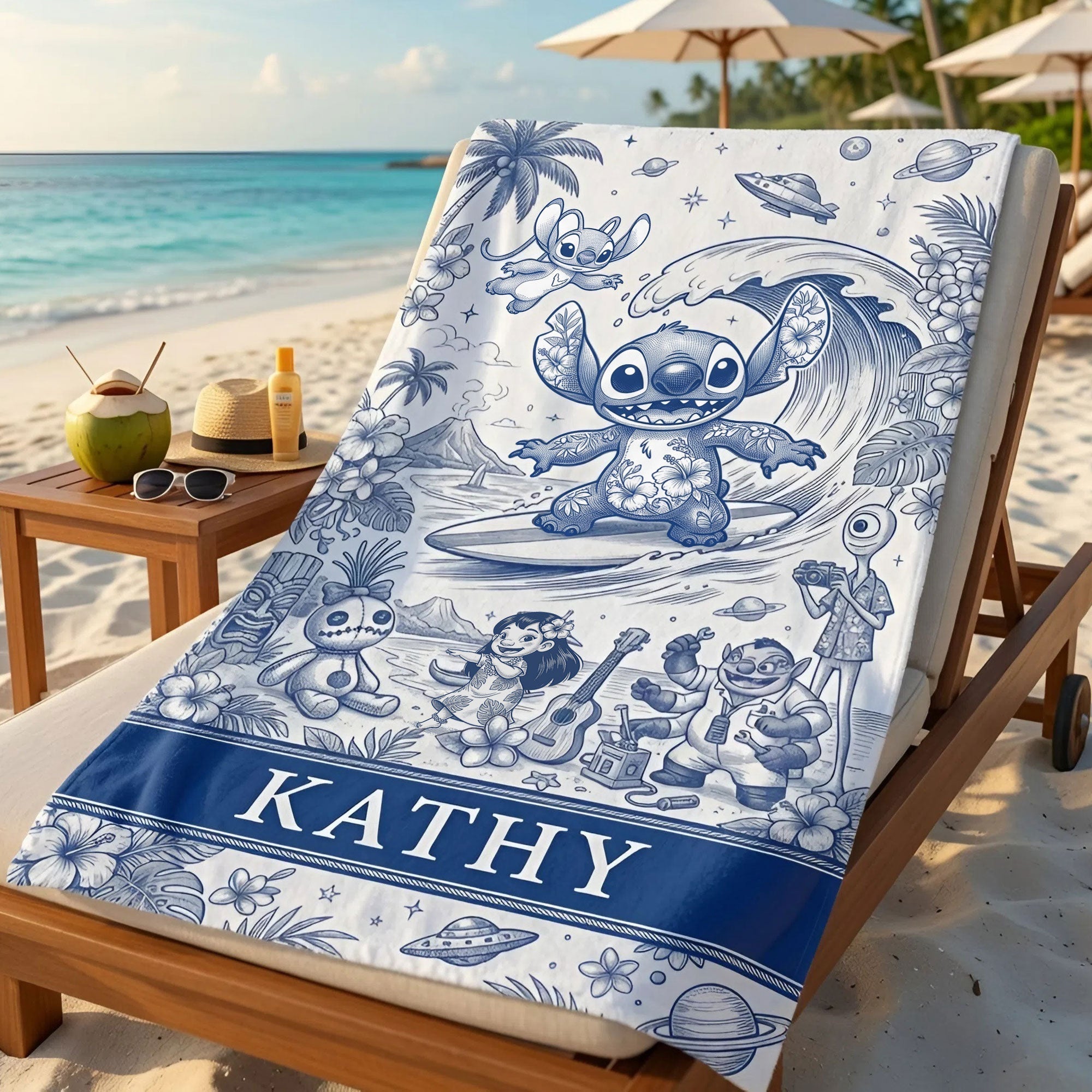Personalized Quick-Dry Beach Towel Custom Name Gift for Travelers Beach Towel GradoCreations