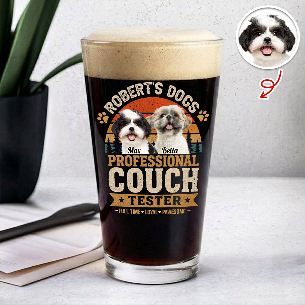 Personalized Beer Glass Custom Photo Gift for Dog Dad HN590 - Print Beer Glass GradoCreations