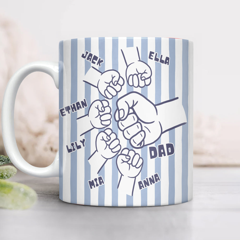 Personalized Fist Bump Coffee Mug Custom Gift for Dad HN590 - edge to edge mug GradoCreations