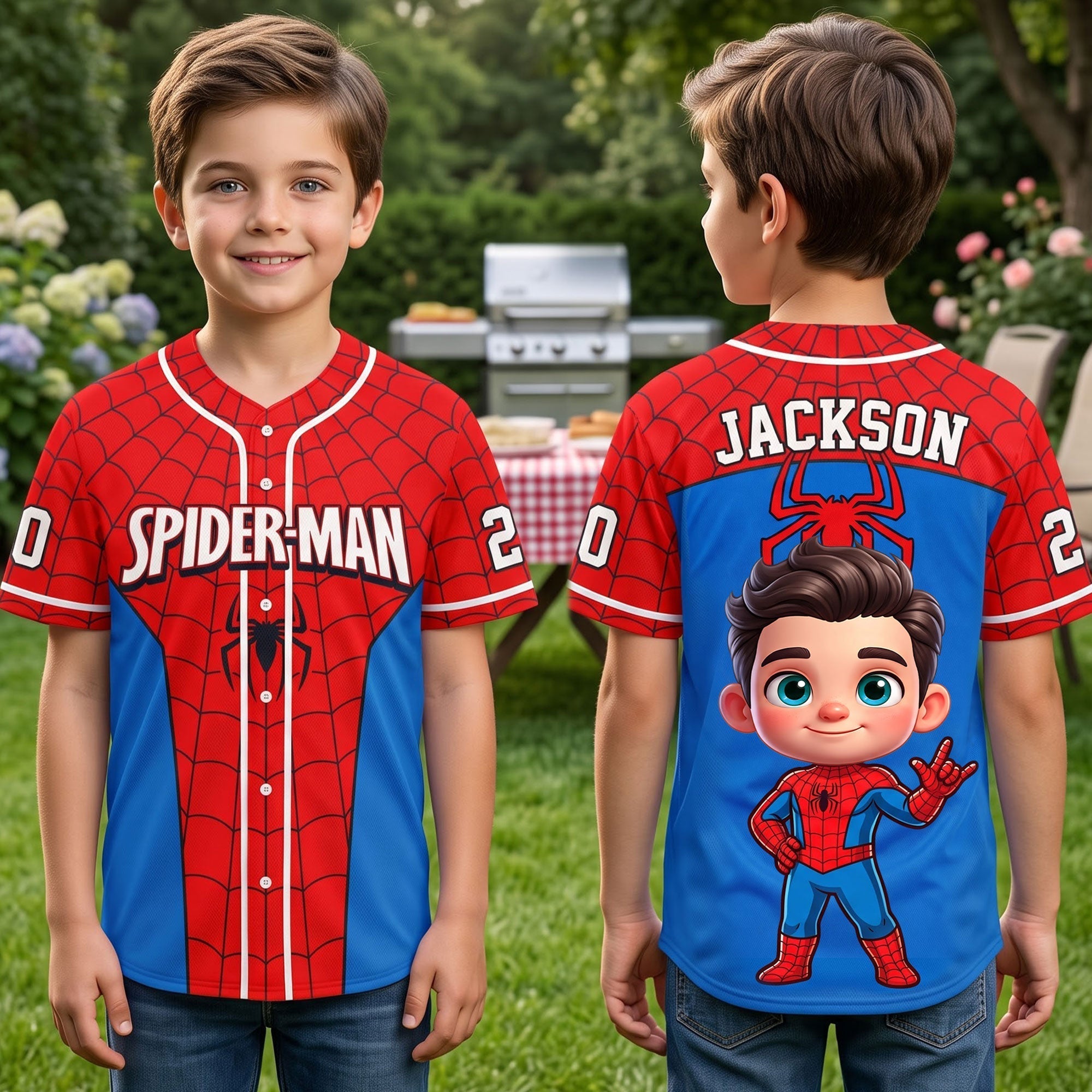 Personalized Spider-Man Baseball Jersey Custom Name Kids Gift Kid Baseball Jersey GradoCreations