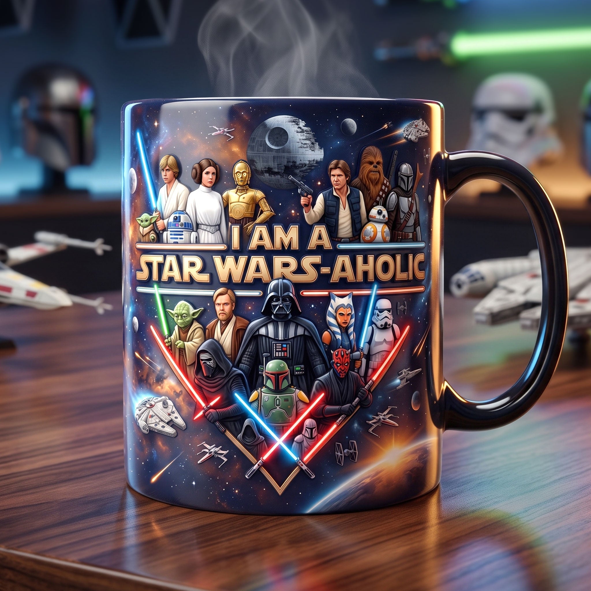 Personalized Star Wars Aholic Coffee Mug Gift for Movie Fans Mug GradoCreations