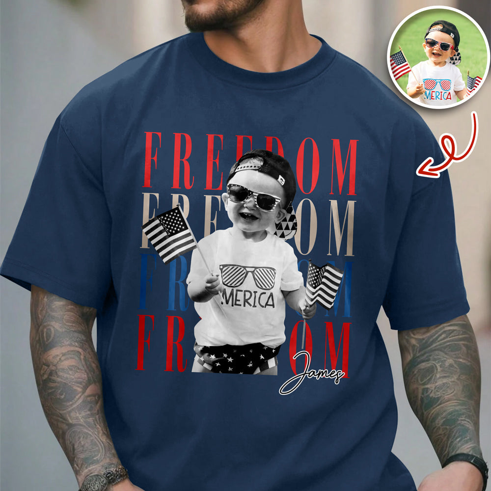 Custom Photo Freedom 250th Anniversary Comfort Shirt Gift Comfort Shirt GradoCreations