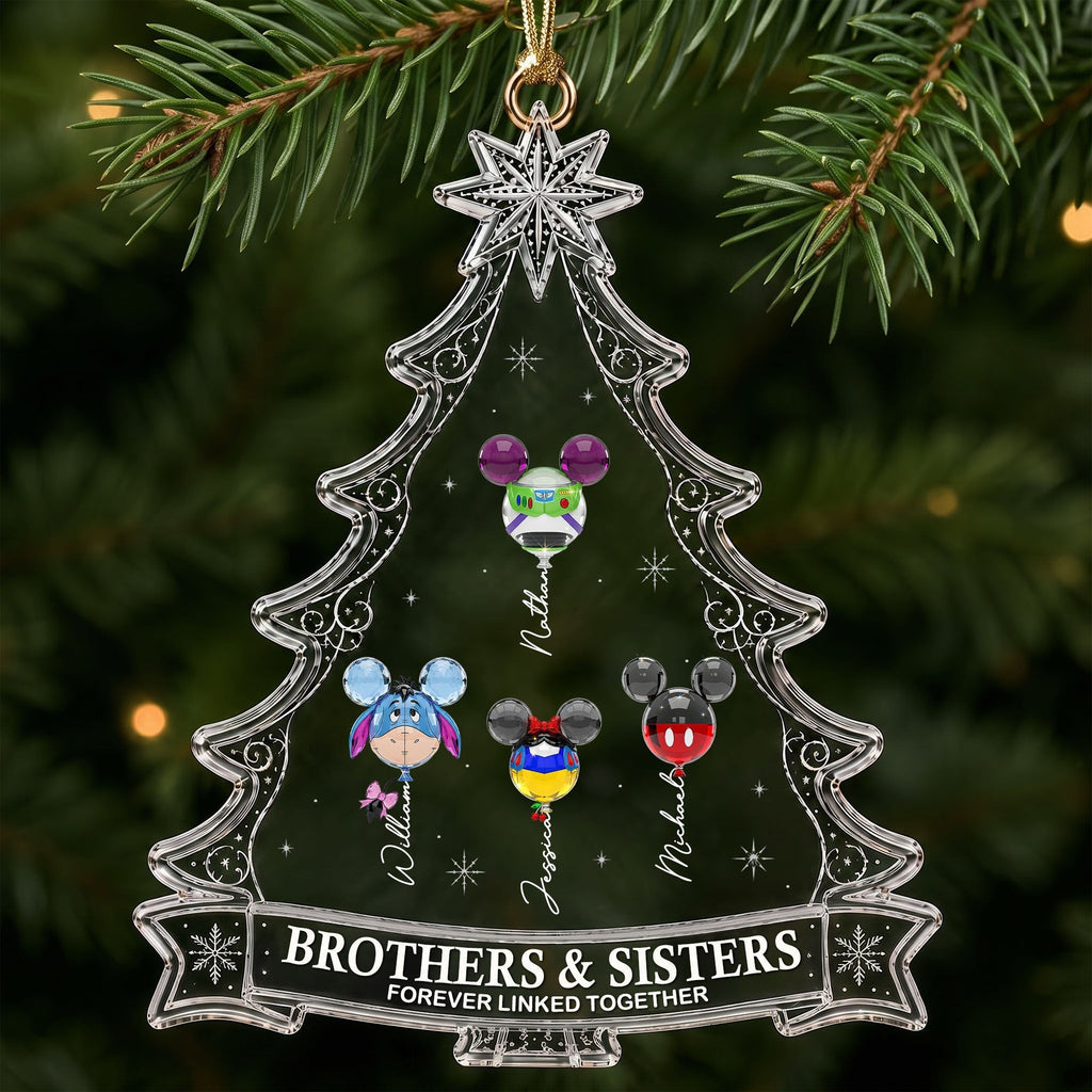 Personalized Acrylic Sibling Ornament for Christmas Gift Ornament GradoCreations