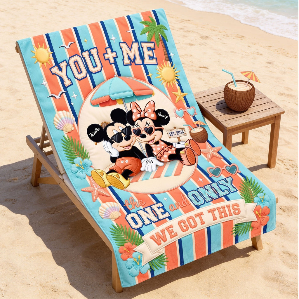 Personalized Mickey and Minnie Beach Towel Gift for Couples Beach Towel GradoCreations