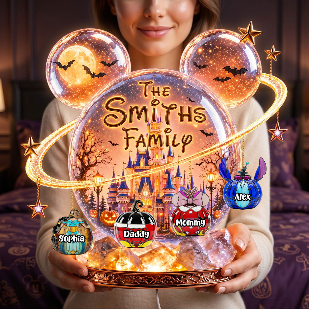 Personalized Halloween Family Acrylic Light Box with Names Acrylic Light Box GradoCreations