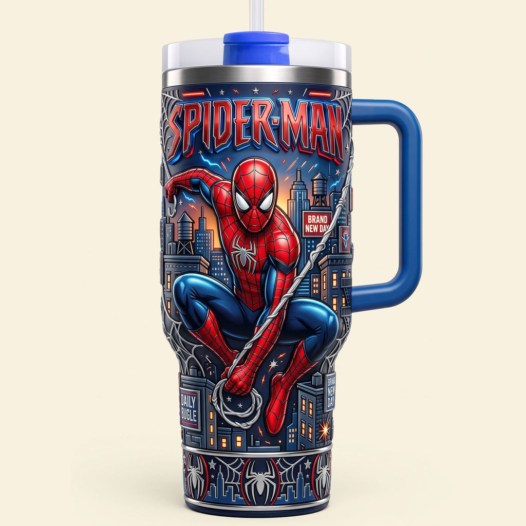 Personalized Spider-Man Tumbler with Handle - Gift for Movie Fans Tumbler GradoCreations