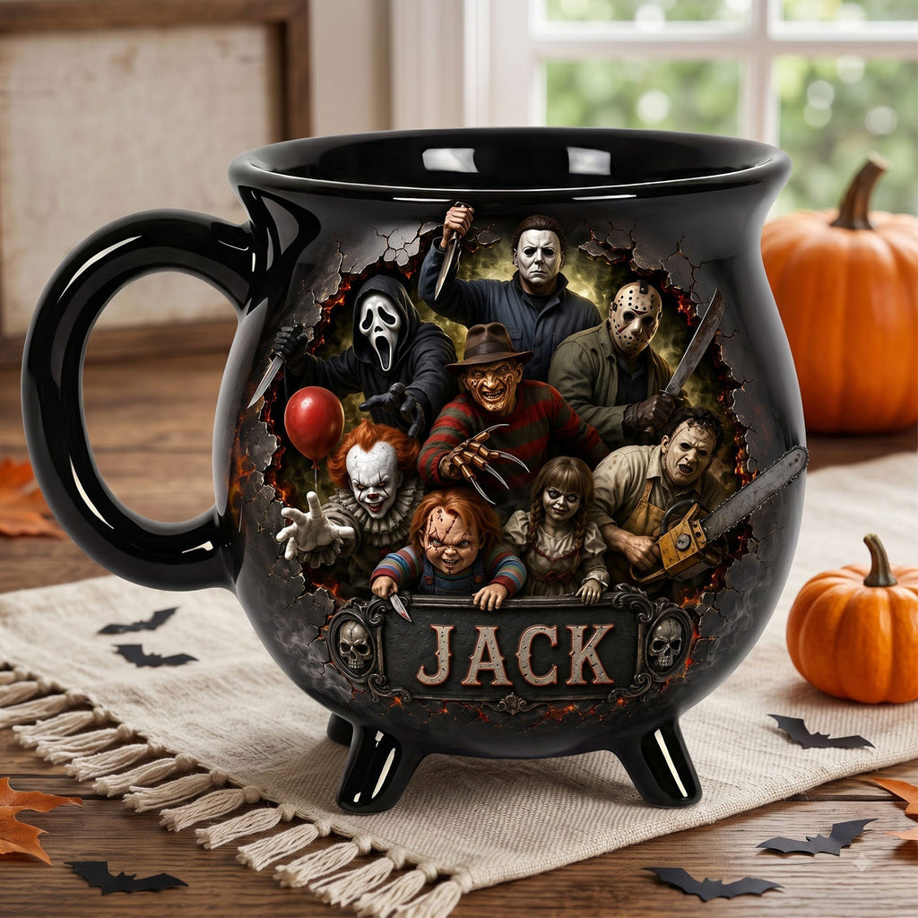 Personalized Cauldron Coffee Mug Halloween Gift for Horror Lovers Cauldron Coffee Mug GradoCreations