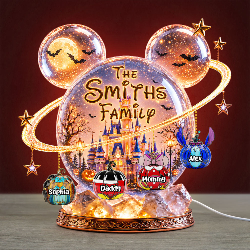 Personalized Halloween Family Acrylic Light Box with Names Acrylic Light Box GradoCreations