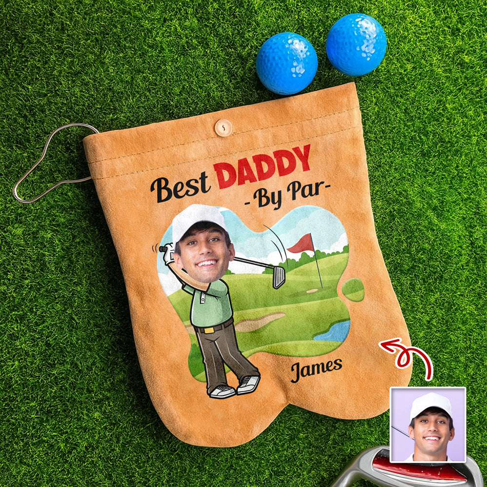 Personalized Golf Ball Bag Sack Custom Gift for Dad | Father's Day HN590 - Golf Ball Bag Sack with 2 Golf Balls GradoCreations