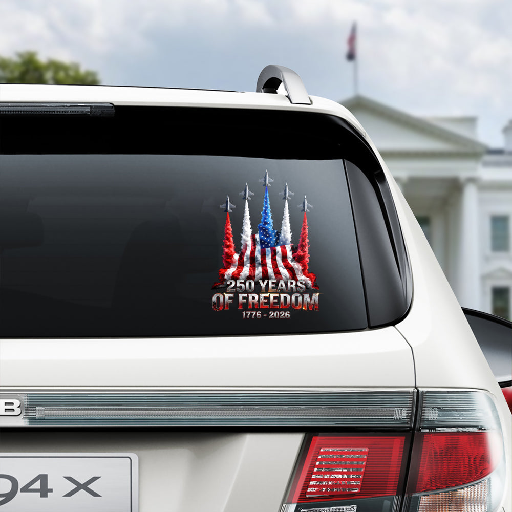 250 Years of Freedom American Flag Car Window Decal Sticker Decal Sticker GradoCreations