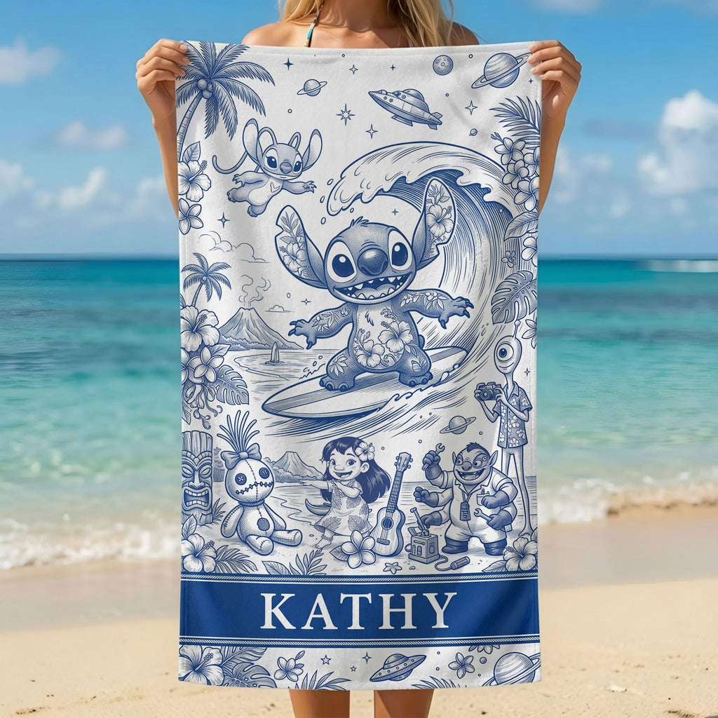 Personalized Quick-Dry Beach Towel Custom Name Gift for Travelers Beach Towel GradoCreations