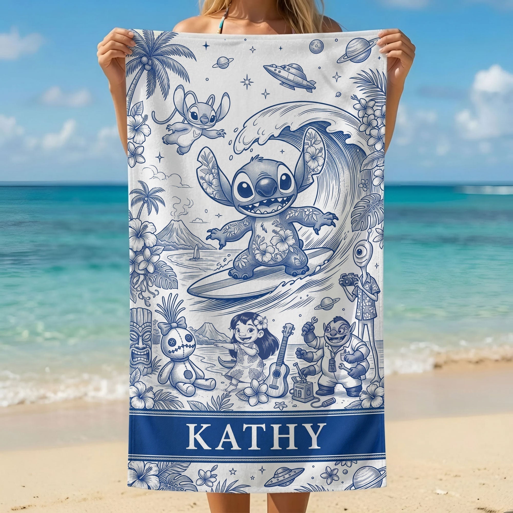 Personalized Quick-Dry Beach Towel Custom Name Gift for Travelers Beach Towel GradoCreations