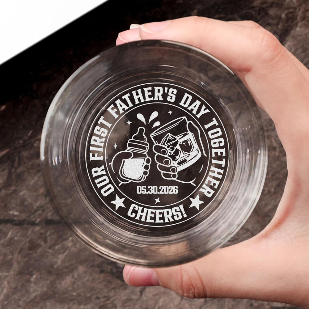 Customized Engraved Rock Glass Photo Gift for Dad Father's Day HN590 - Engraved Rock Glass GradoCreations