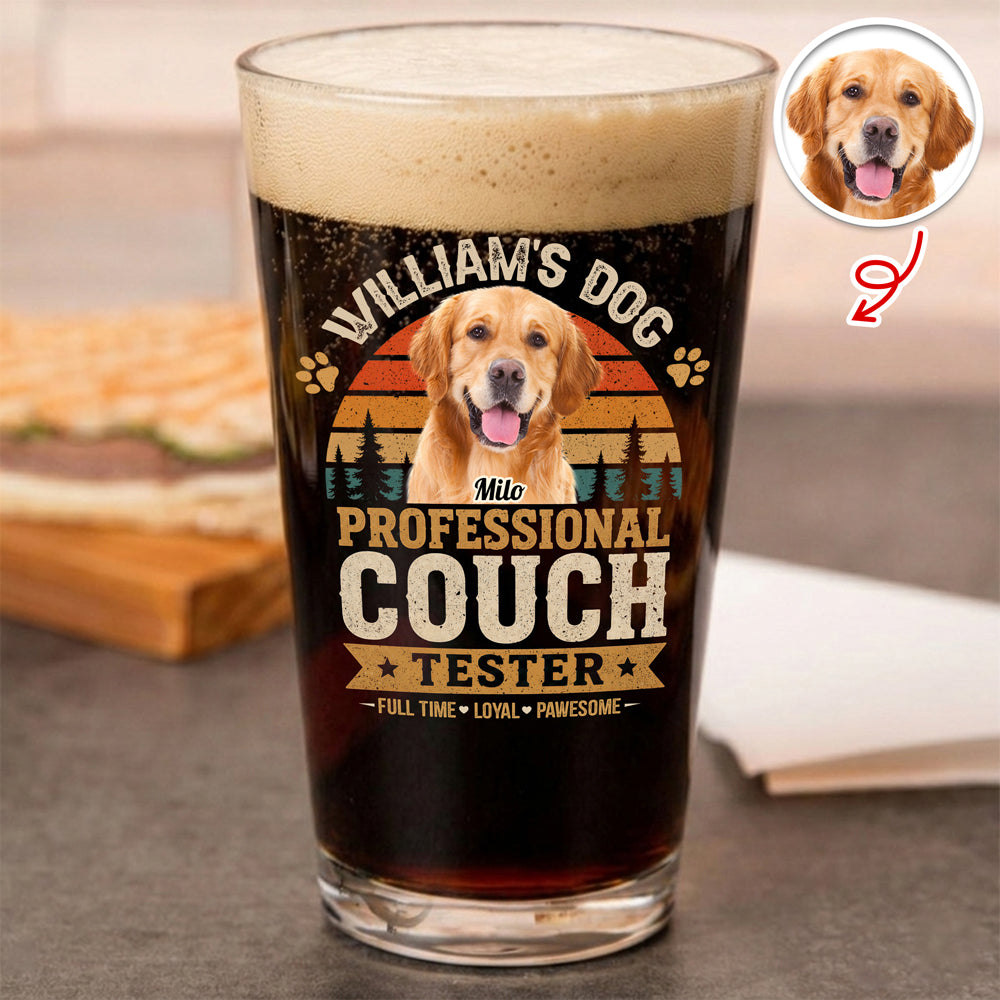 Personalized Beer Glass Custom Photo Gift for Dog Dad HN590 - Print Beer Glass GradoCreations