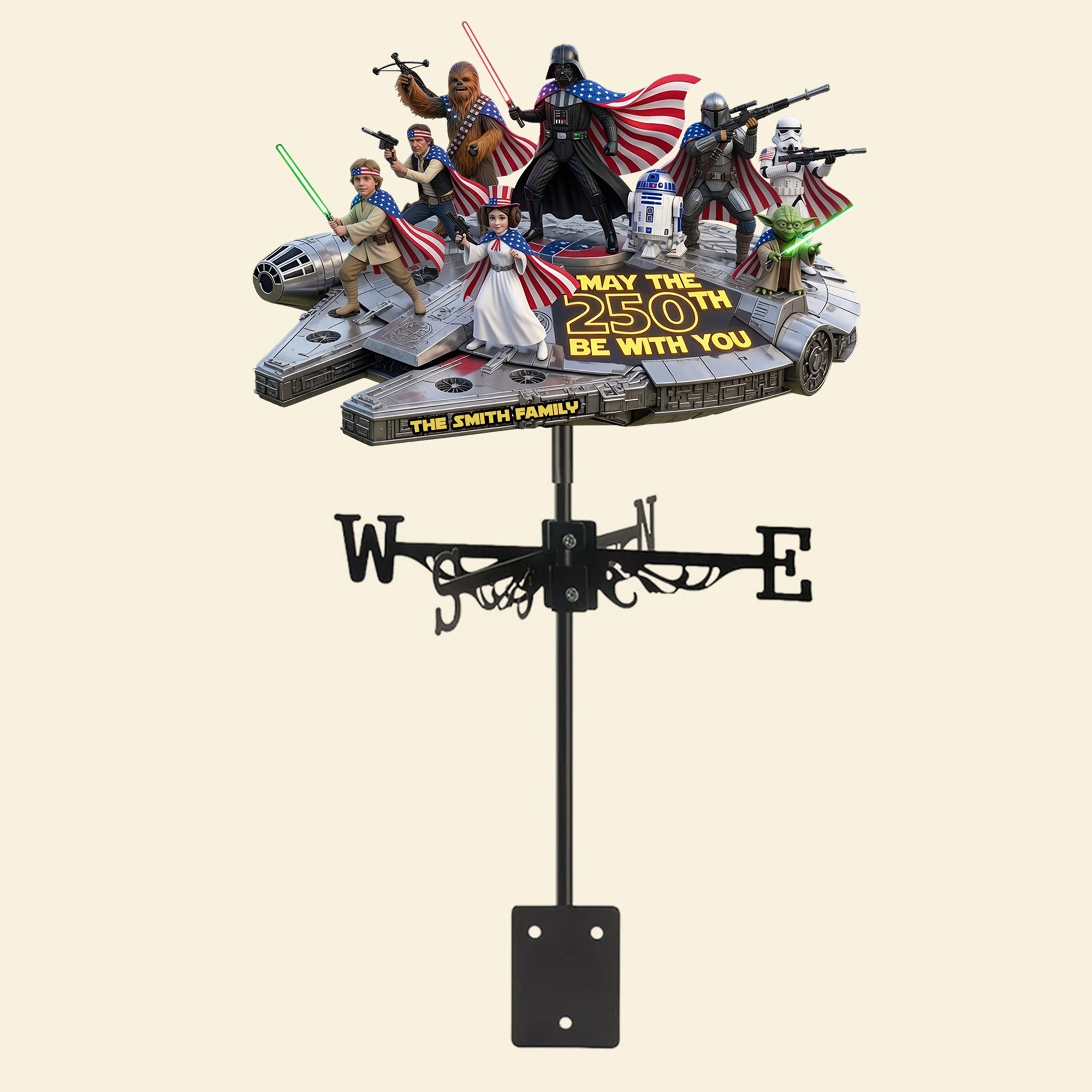 Personalized Star Wars Weather Vane Custom Family Name Gift