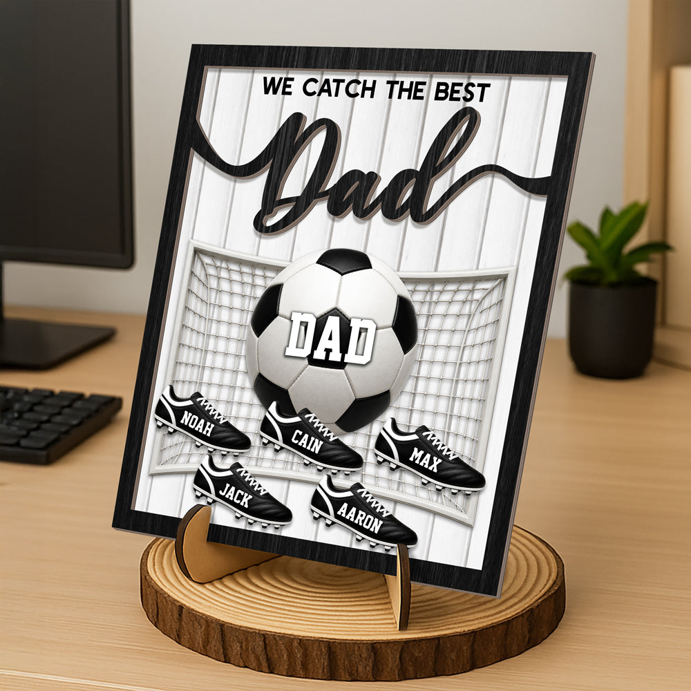 Personalized 2-Layered Wooden Plaque Best Dad Gift Idea HN590 - 2-Layered Wooden Plaque With Stand BCF GradoCreations