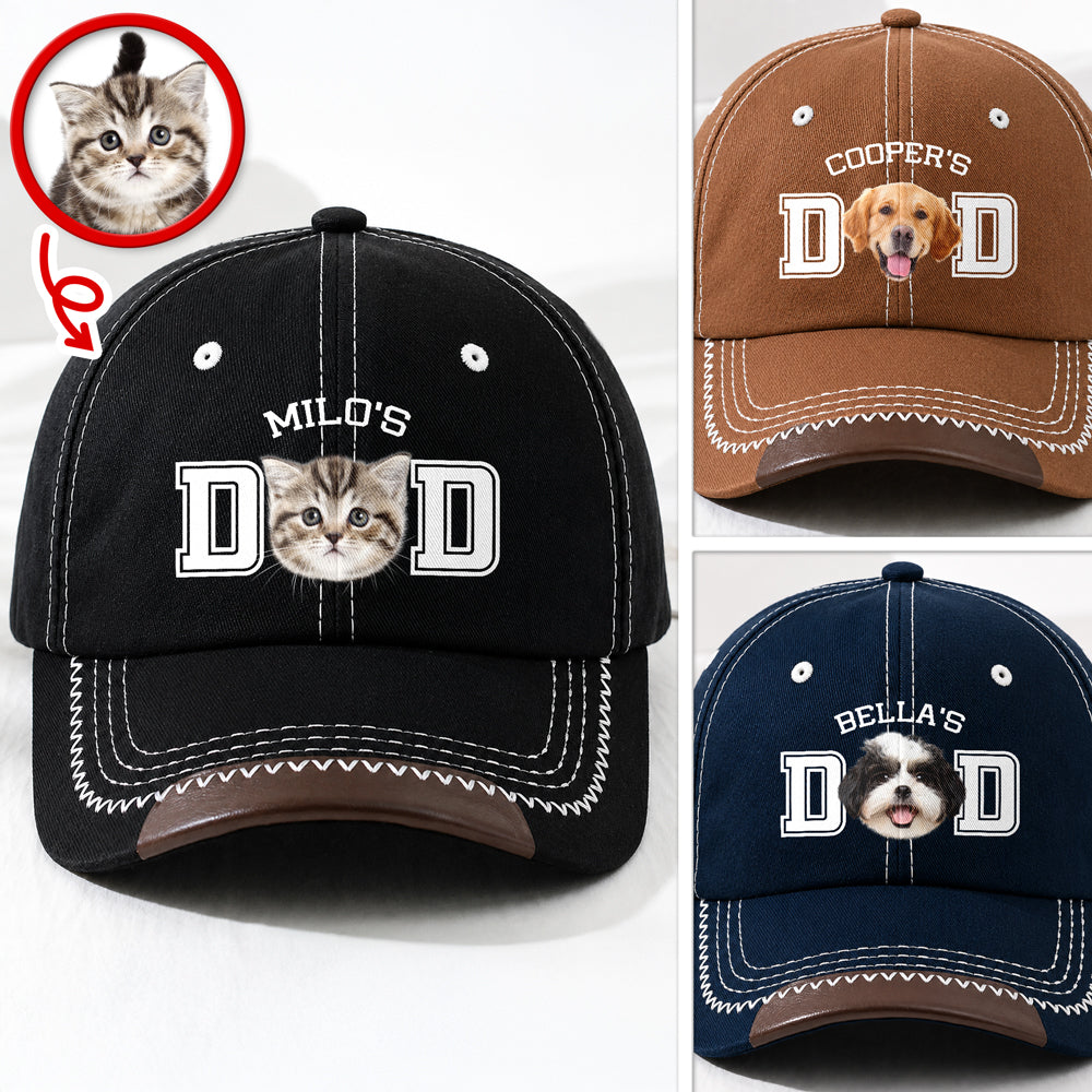 Personalized Dog Photo Baseball Cap Custom Gift for Pet Dad HN590 - Soft Baseball Cap GradoCreations