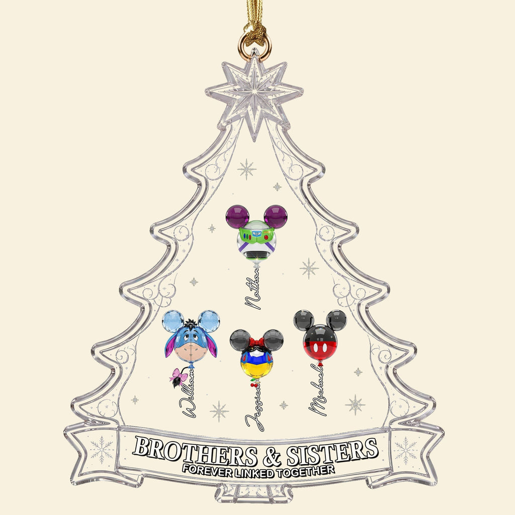 Personalized Acrylic Sibling Ornament for Christmas Gift Ornament GradoCreations