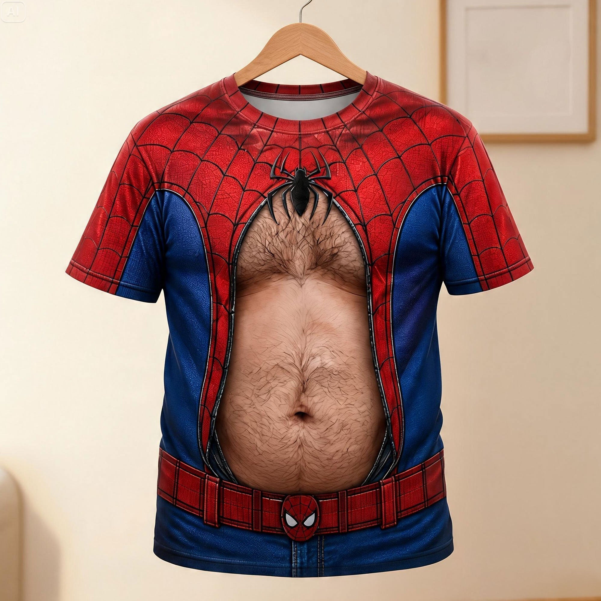 Funny Superhero Muscle Print Shirt Personalized Gift for Him AOP Tshirt GradoCreations
