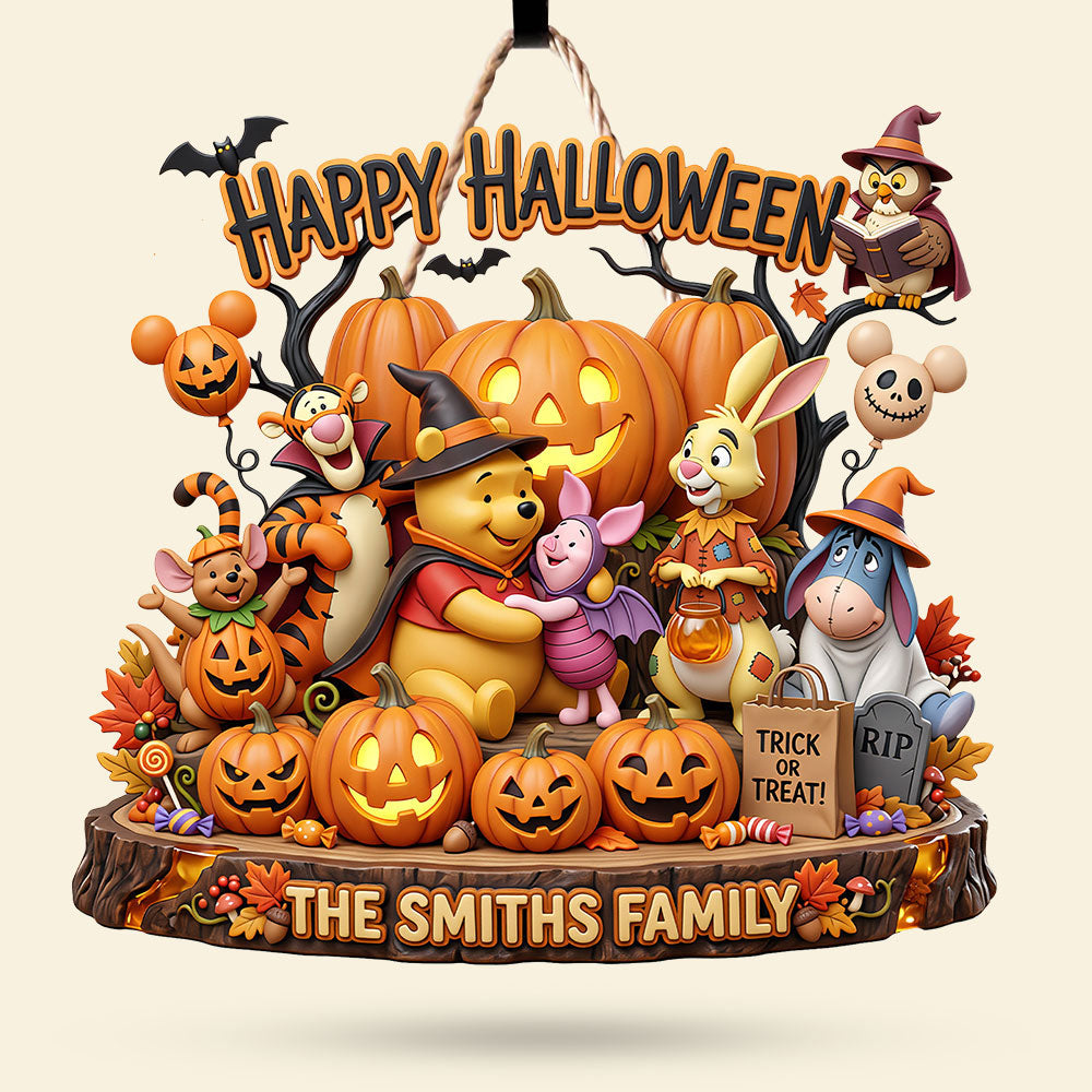 Personalized Halloween Metal Sign Custom Family Name Decor Metal Sign GradoCreations