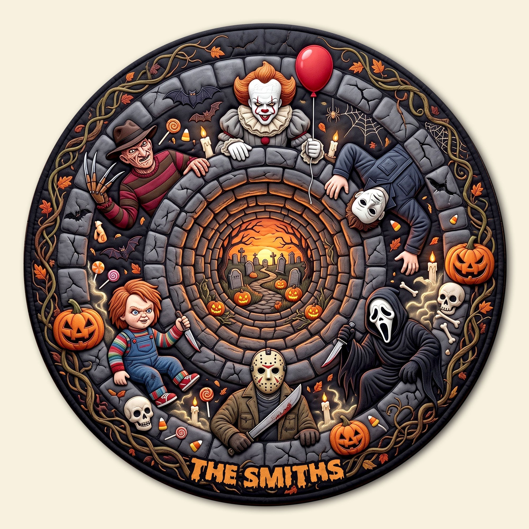Personalized Halloween Shape Doormat Custom Family Name Gift Shape Doormat GradoCreations